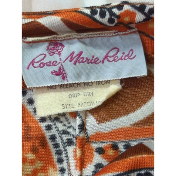 Vintage 70s Rose Marie Reid Womens Long Nylon Dress Cowl Neck Medium Retro - Picture 3 of 14